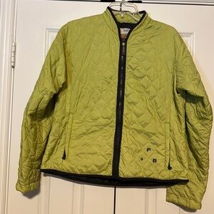 Womens Burton Thin Puffer Jacket Green Size Large Ski Outdoor Quilted‎ Lime